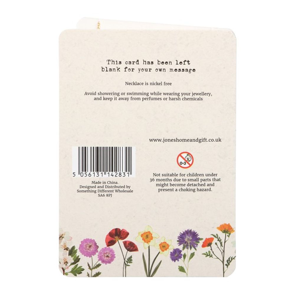 February Violet Birth Flower Necklace Card